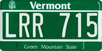 VT license plate LRR715