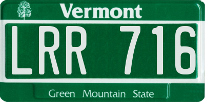 VT license plate LRR716