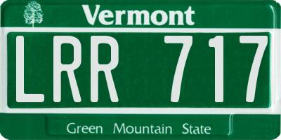 VT license plate LRR717