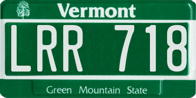 VT license plate LRR718