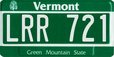 VT license plate LRR721