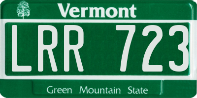 VT license plate LRR723