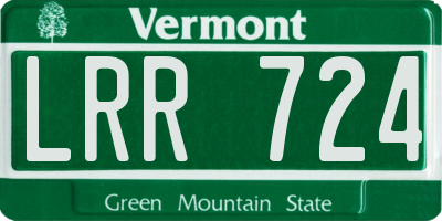 VT license plate LRR724