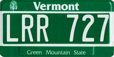 VT license plate LRR727