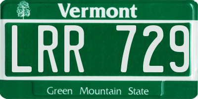 VT license plate LRR729