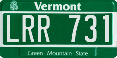 VT license plate LRR731