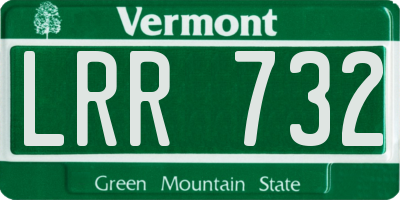 VT license plate LRR732