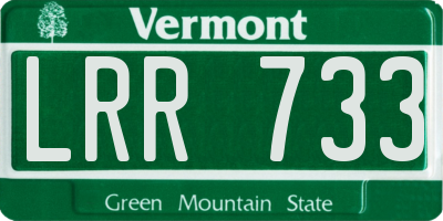 VT license plate LRR733
