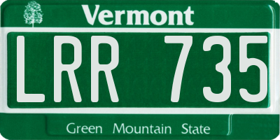 VT license plate LRR735