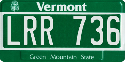 VT license plate LRR736