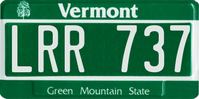 VT license plate LRR737