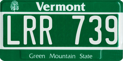 VT license plate LRR739