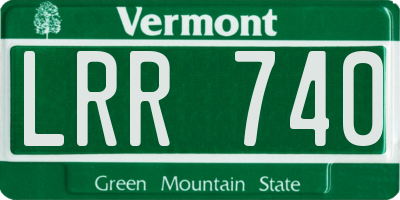 VT license plate LRR740