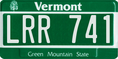VT license plate LRR741