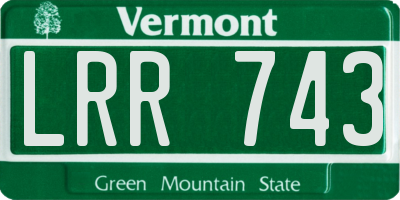 VT license plate LRR743