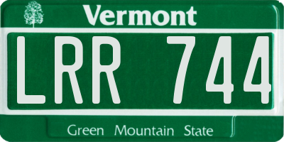 VT license plate LRR744
