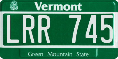 VT license plate LRR745