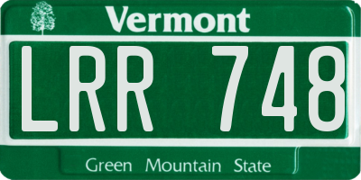 VT license plate LRR748