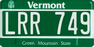 VT license plate LRR749