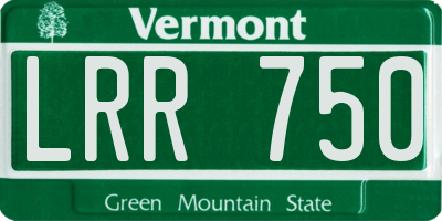 VT license plate LRR750