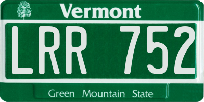 VT license plate LRR752