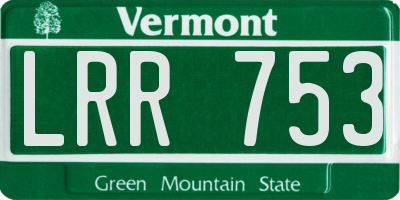 VT license plate LRR753