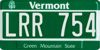 VT license plate LRR754