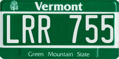 VT license plate LRR755