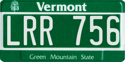 VT license plate LRR756