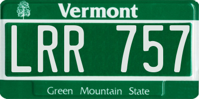 VT license plate LRR757