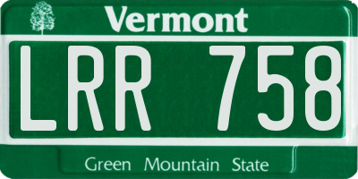 VT license plate LRR758