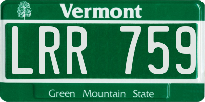 VT license plate LRR759