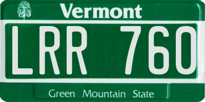 VT license plate LRR760