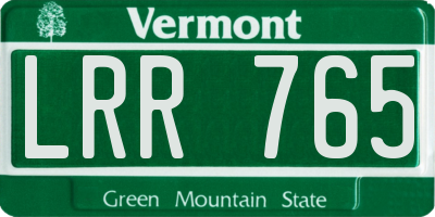 VT license plate LRR765
