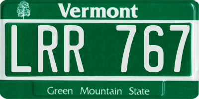 VT license plate LRR767