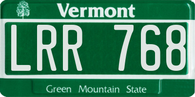 VT license plate LRR768