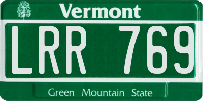 VT license plate LRR769