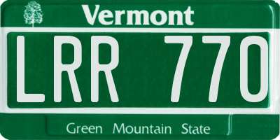 VT license plate LRR770