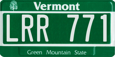 VT license plate LRR771