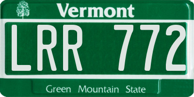 VT license plate LRR772
