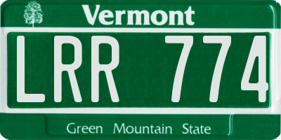 VT license plate LRR774