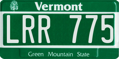 VT license plate LRR775