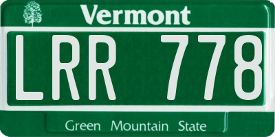 VT license plate LRR778