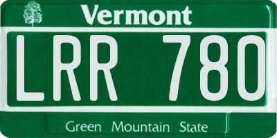 VT license plate LRR780
