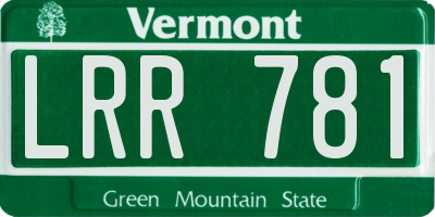 VT license plate LRR781