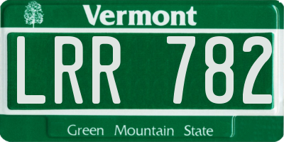 VT license plate LRR782