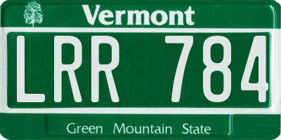 VT license plate LRR784