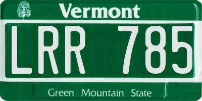 VT license plate LRR785