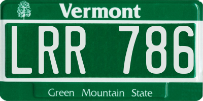 VT license plate LRR786