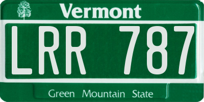 VT license plate LRR787